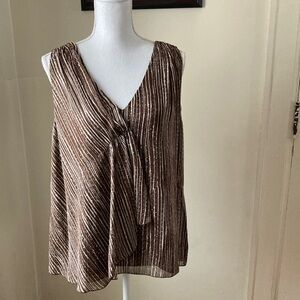 Brown Striped Women's Sleeveless Top